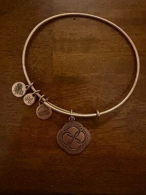 Bronze Toned Charm Bangle Bracelet with Daughter Medallion